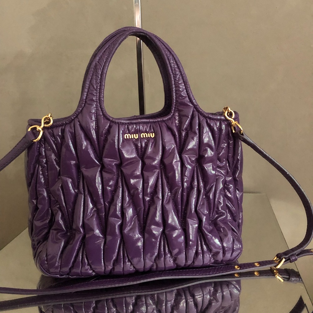 ❌SOLD❌ Miu Miu matelasse patent leather bag